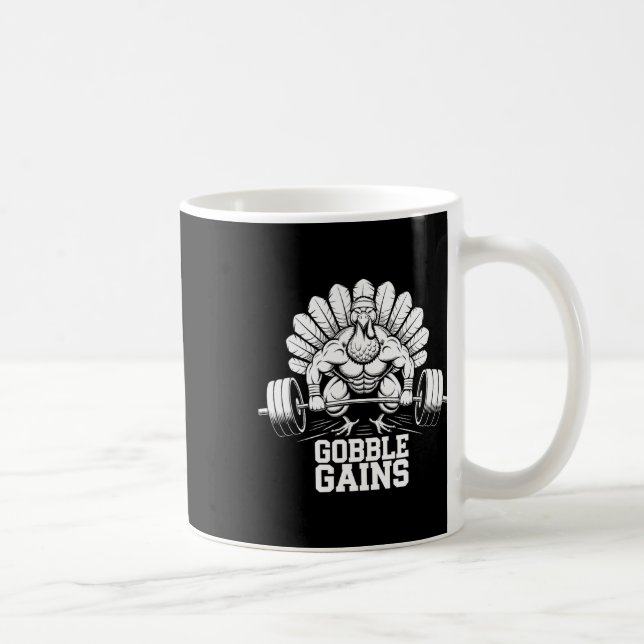 Taza De Café Divertido Día de Acción de Gracias Turquía Gobble  (Derecha)