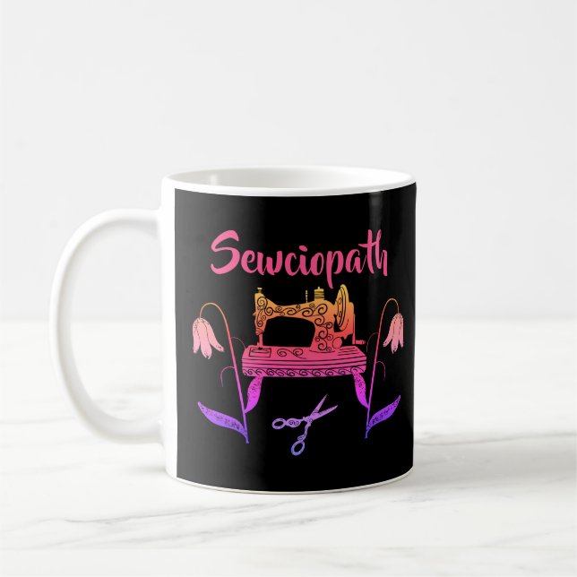 Taza De Café Divertido Entusiasto de coser de diseño Sewciopath (Izquierda)