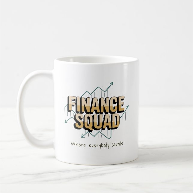Taza De Café Divertido Equipo de Finanzas Personalizado (Izquierda)