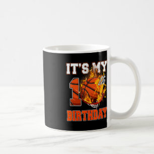 Taza De Café Divertido es mi décimo cumpleaños, básquetbol de 1