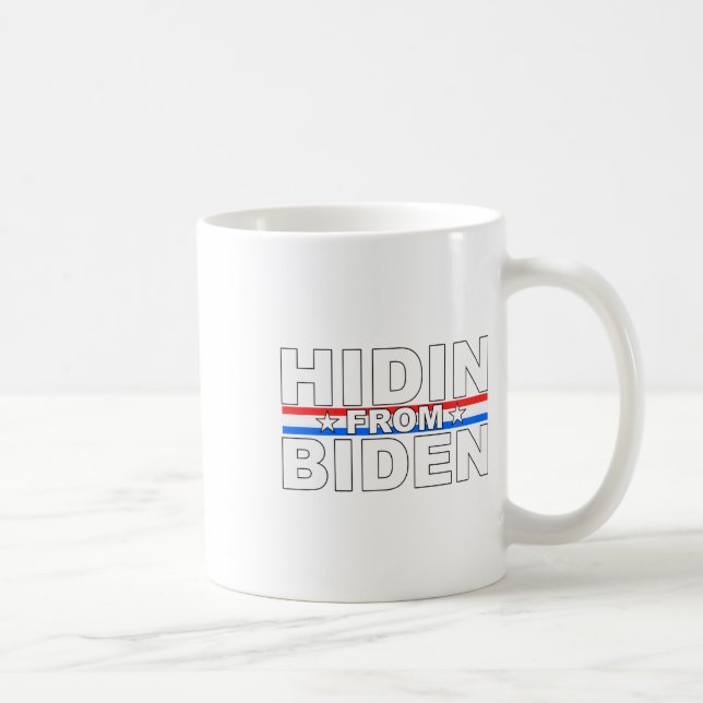 Taza De Café Divertido Escondimiento De Biden - Anti Joe - Trum (Derecha)