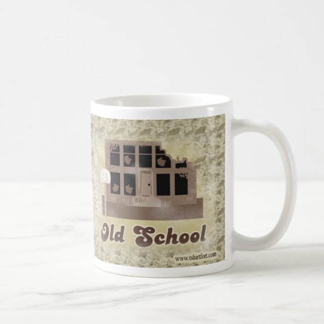 Taza De Café Divertido eslogan ilustrado de la vieja escuela vi (Derecha)