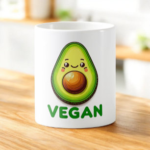 Taza De Café Divertido Estilo de Vida Vegano de Aguacate Feliz