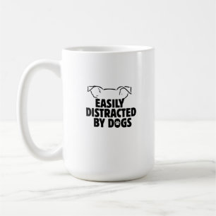 Taza De Café Divertido Fácilmente Distraído Por Perros, regalo