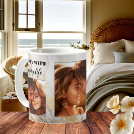 Taza De Café Divertido feliz esposa Boda artística de oro Mug