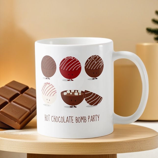 Taza De Café Divertido Fiesta de bomba de chocolate caliente (Get these mugs to use at your party and to give to your guests as keepsakes.)
