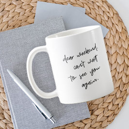 Taza De Café Divertido guión moderno en blanco y negro