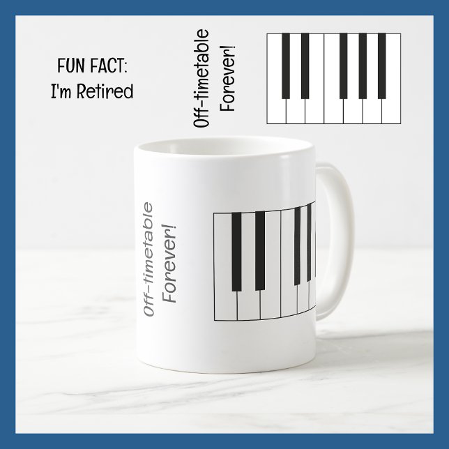 Taza De Café Divertido hecho, soy profesor de música retirado P (Fun Fact: I'm Retired | Funny Retirement Mug for a Music Teacher | Cute, modern, elegant, minimalist)