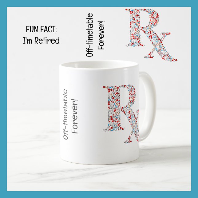 Taza De Café Divertido hecho, soy un retiro gracioso de la farm (Fun Fact: I'm Retired | Funny Retirement Mug for a Pharmacist | Cute, modern, elegant, minimalist)