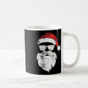 Taza De Café Divertido Hipster Santa Face Con Barba Gorra Y Gle