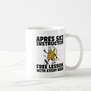 Taza De Café Divertido instructor de après ski bebiendo cerveza