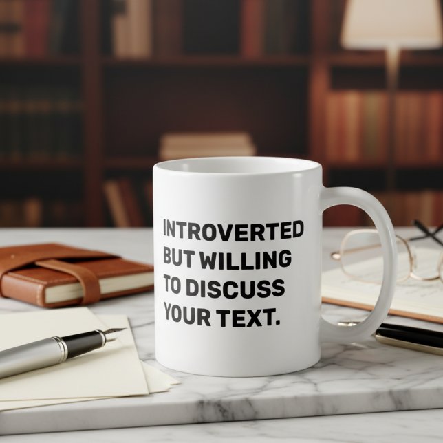 Taza De Café Divertido Introvertido Pero Dispuesto A Discutir (Subido por el creador)