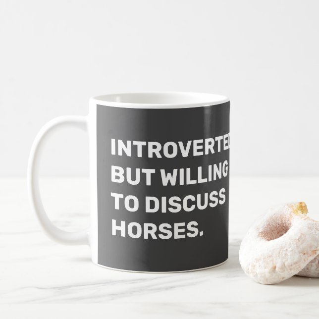 Taza De Café Divertido Introvertido Pero Dispuesto A Discutir C (Con donut)