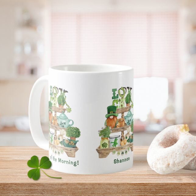 Taza De Café Divertido irlandés Knickknack Stand Personalizado  (Fun Irish Knickknack Stand Custom St. Patrick's Day Coffee Mug)