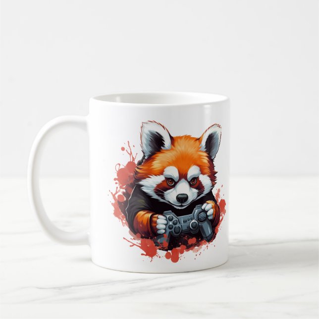 Taza De Café Divertido juego rojo Panda Lover (Izquierda)