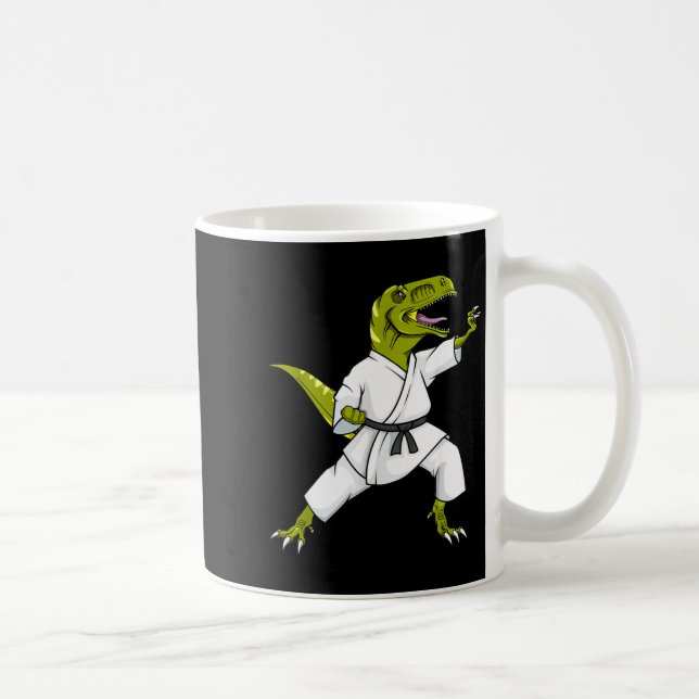 Taza De Café Divertido Karatesaurus T-rex Dinosaurio Karate Sam (Derecha)