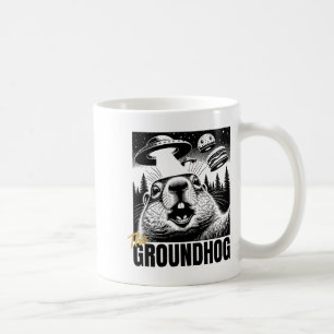 Taza De Café Divertido La marmota Esta selfie ovni hilarante