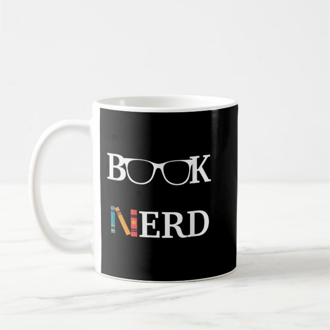 Taza De Café Divertido libro Nerd leyendo regalo para bibliotec (Izquierda)