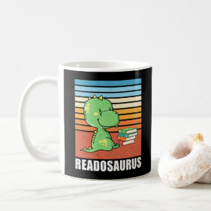 Taza De Café Divertido libro Readosaurus Dinosaur leyendo Dino
