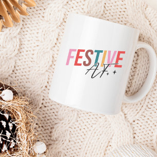 Taza De Café Divertido Lindo Festivo AF Humorístico Navidad