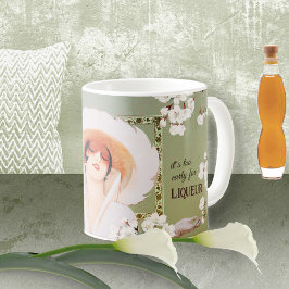 Taza De Café Divertido Liqueur Vintage Rústico Verde de Mamá