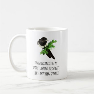 Taza De Café Divertido Magpie Cita a mi animal espiritual
