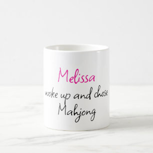 Taza De Café Divertido Mahjong Personalizado con Nombre Creativ