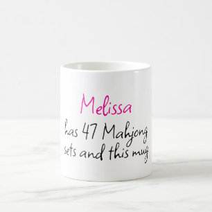 Taza De Café Divertido Mahjong Personalizado con Nombre Creativ