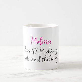 Taza De Café Divertido Mahjong Personalizado con Nombre Creativ