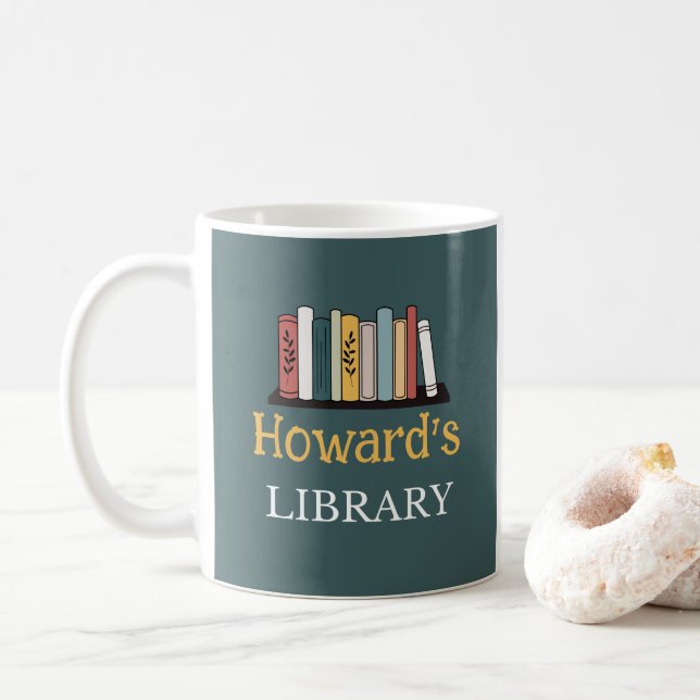Taza De Café ¡DIVERTIDO! Mug - Biblioteca - Personalizada - Aña (Con donut)
