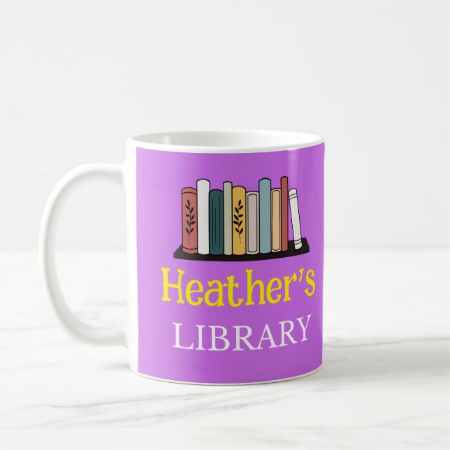 Taza De Café ¡DIVERTIDO! Mug - Biblioteca - Personalizada - Aña (Izquierda)