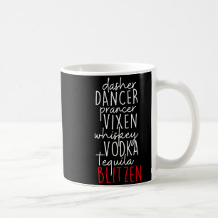 Taza De Café Divertido Navidad Dasher Bailarín Prancer Vixen Bi