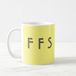 Taza De Café Divertido negro amarillo de "FFS" de "LOL"/enojado