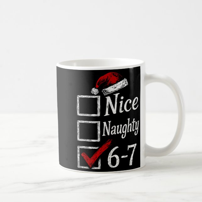 Taza De Café Divertido Nice Travieso 67 Navidad Brainrot  (Derecha)