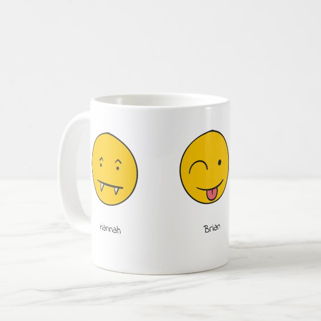 Taza De Café Divertido nombre de Personalizable diseño Cara son (Anverso izquierdo)