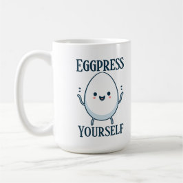 Taza De Café Divertido nombre personalizado "Eggpress Yourself"