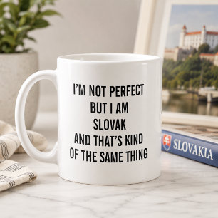 Taza De Café Divertido Orgullo Eslovaco No Soy Perfecto Pero So
