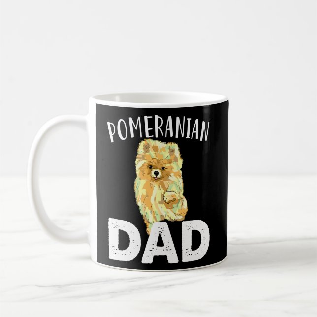 Taza De Café Divertido padre pomerano lindo amor perros hombres (Izquierda)