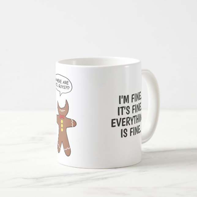 Taza De Café Divertido pan de jengibre Todo está bien (Anverso derecho)