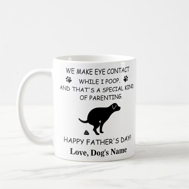 Taza De Café Divertido papá perro personalizado, día del padre  (Izquierda)