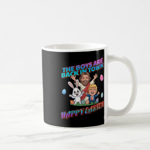 Taza De Café Divertido Pascua Jesús Conejo de Pascua Trump Niño