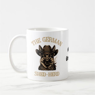 Taza De Café Divertido pastor alemán vaquero alemán Shed-Herd