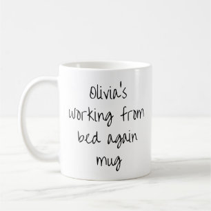 Taza De Café Divertido Perezoso Casero Trabajo en Casa Nombre P