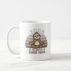 Taza De Café Divertido perrito haciendo yoga. graciosos poses d