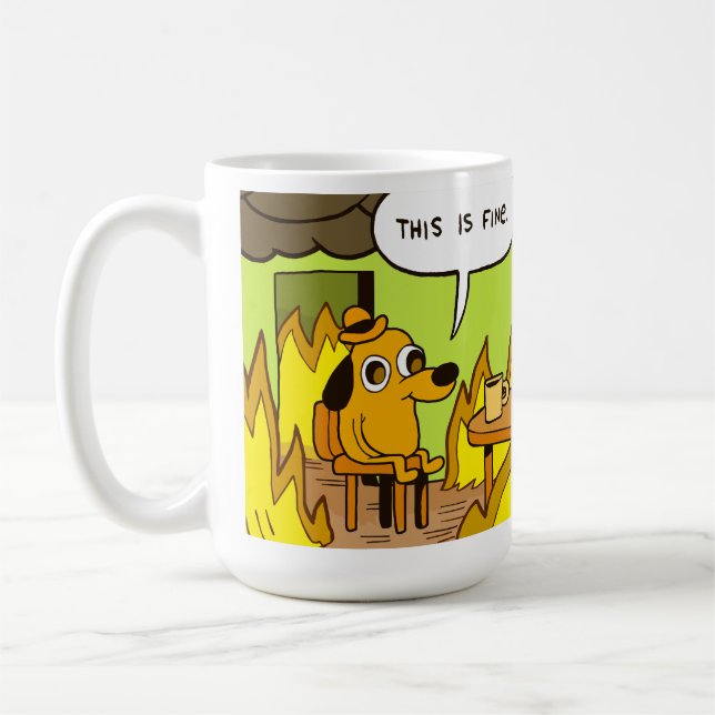 Taza De Café Divertido perro cripto, está bien. (Izquierda)