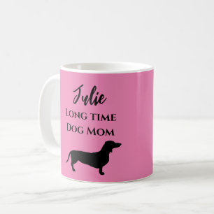 Taza De Café Divertido perro de color rosa Dachshund mamá café 