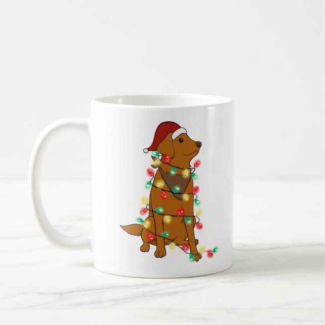 Taza De Café Divertido perro Navidad burdo (Izquierda)