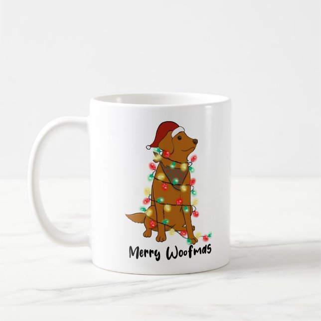 Taza De Café Divertido perro Navidad de Merry Woofmas (Izquierda)