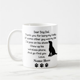 Taza De Café Divertido Perro querido con nombre personalizado