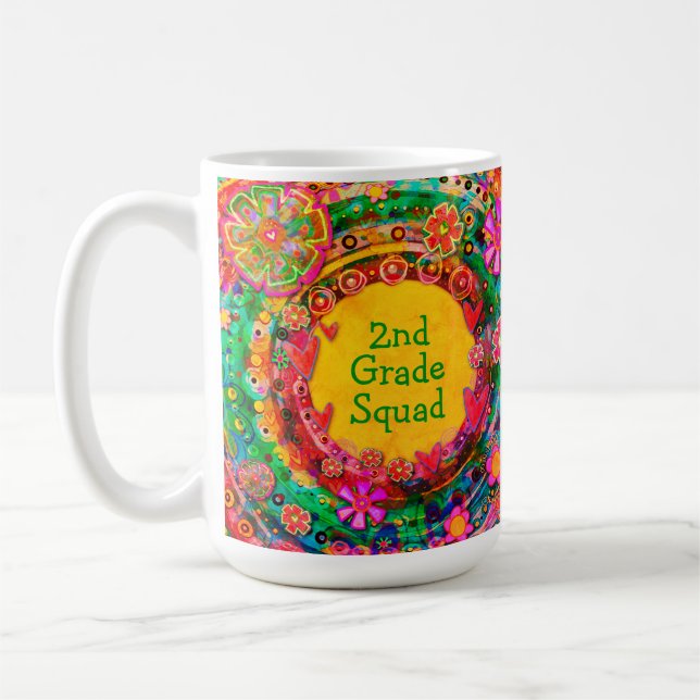 Taza De Café Divertido Personalizable de clase Squad de nombre  (Izquierda)
